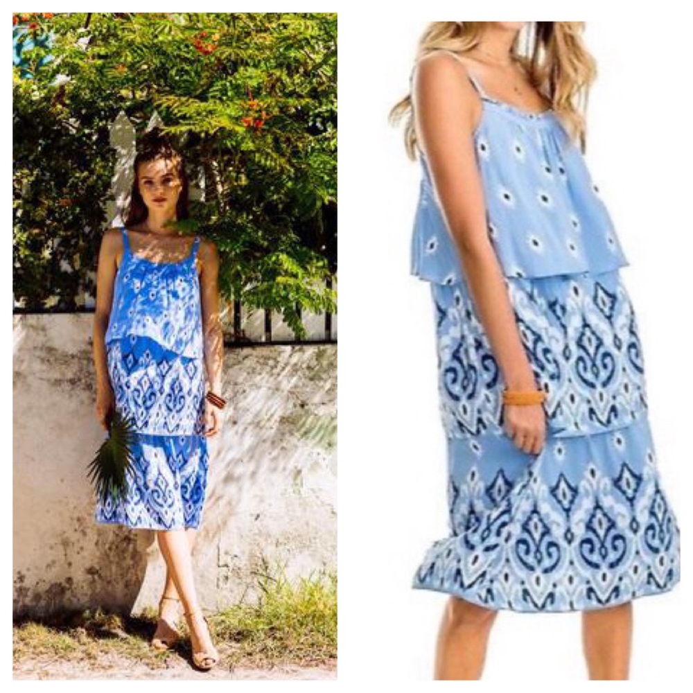 NWT Southern Tide Women's Rayelle Midi Dress Hurricane Blue